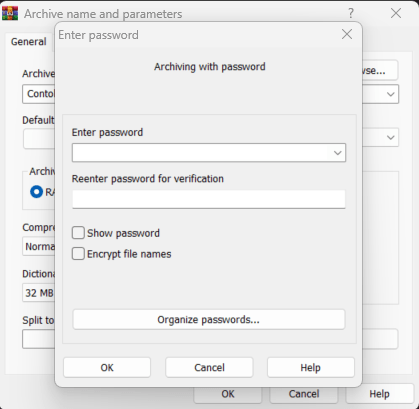 Membuat RAR dengan Password Windows 11 