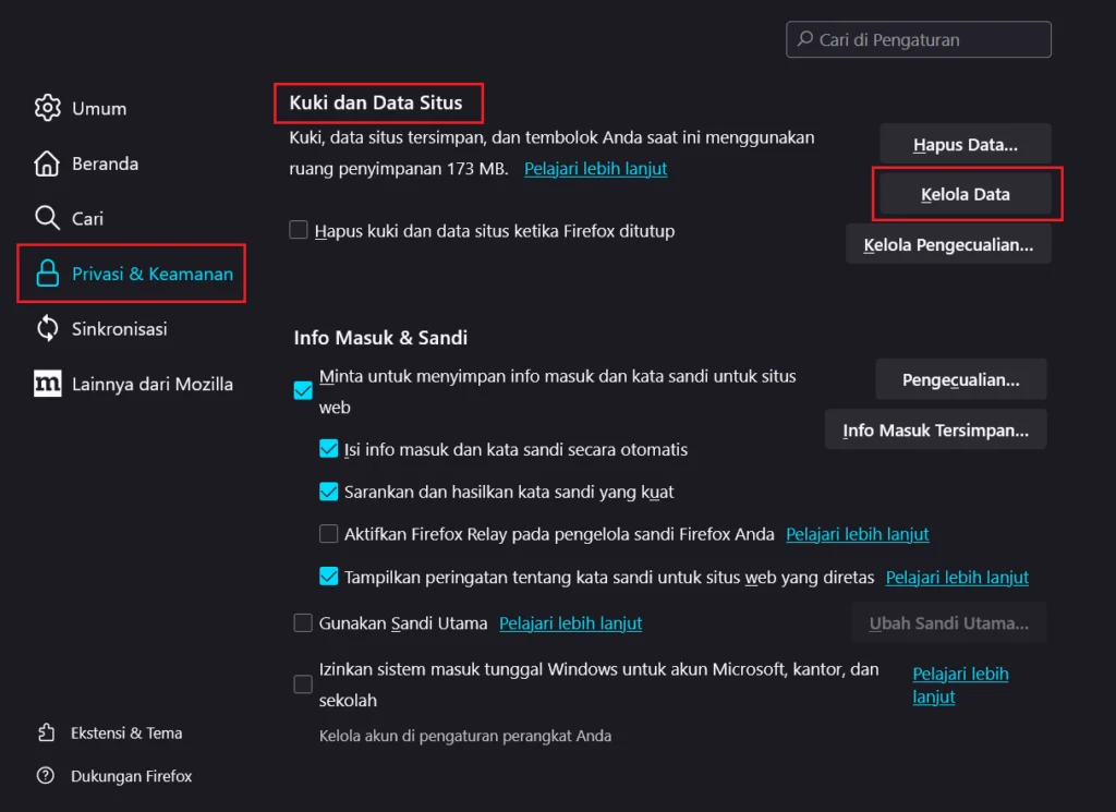 menghapus cache browser