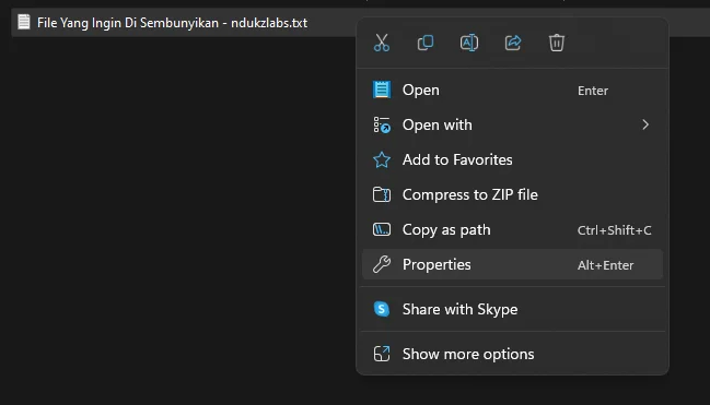 menyembunyikan file Windows 11