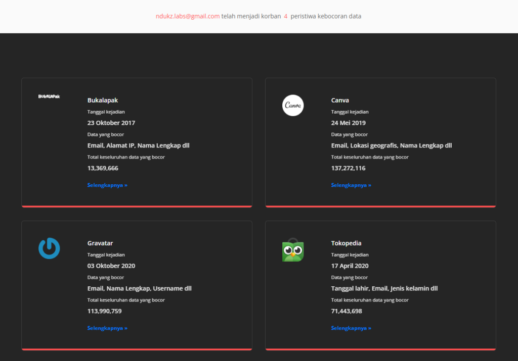 Cek Data Pribadi Bocor di Internet