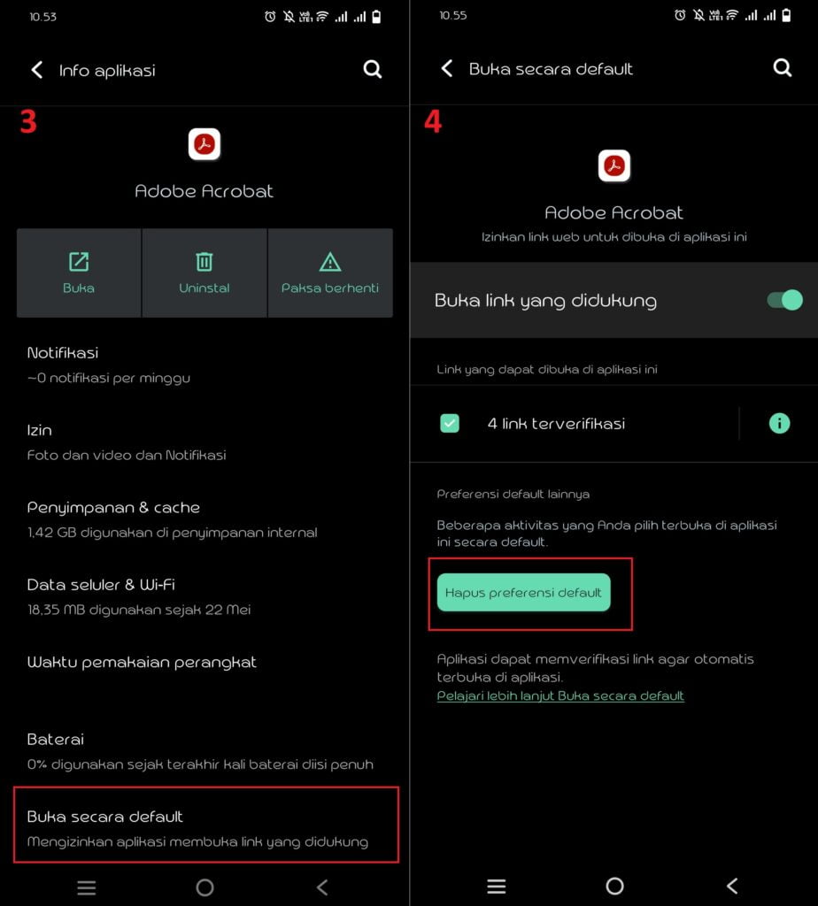 reset aplikasi default whatsapp