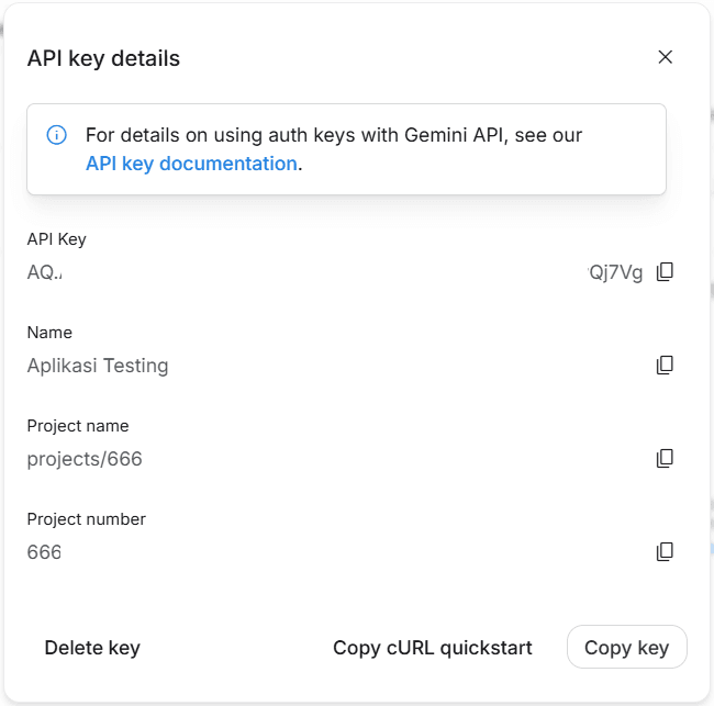 Buat Gemini API Key